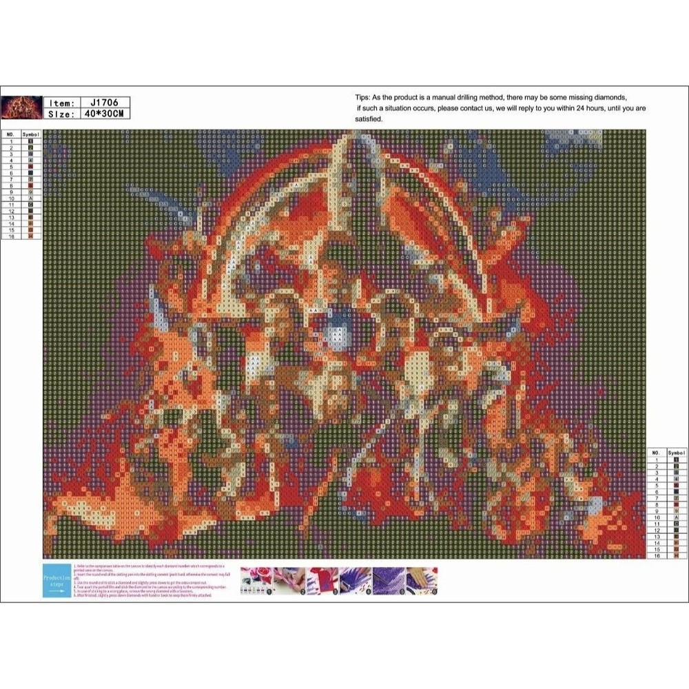 DIY 5D Diamond Painting by Number Kit, Full Drill Rhinestone Embroidery Cross